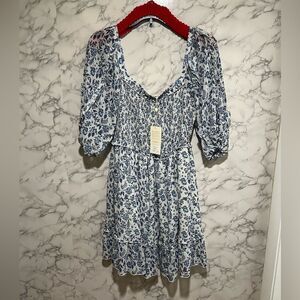NWT Revolve Super Natural By Secret Mission Greenport Dress Blue Floral M